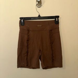 Gymshark x Whitney Simmons brown mesh shorts